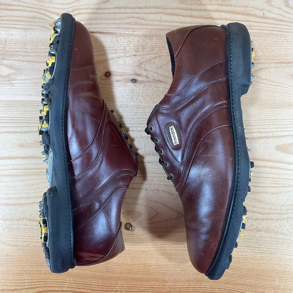 FootJoy FJ Superlites Golf Shoes # 58055 Leather Size Men’s 10 M Brown/Brown